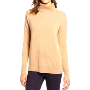 Halogen Anthro Cashmere Turtleneck Sweater sz S Designer Trendy Academia 90s